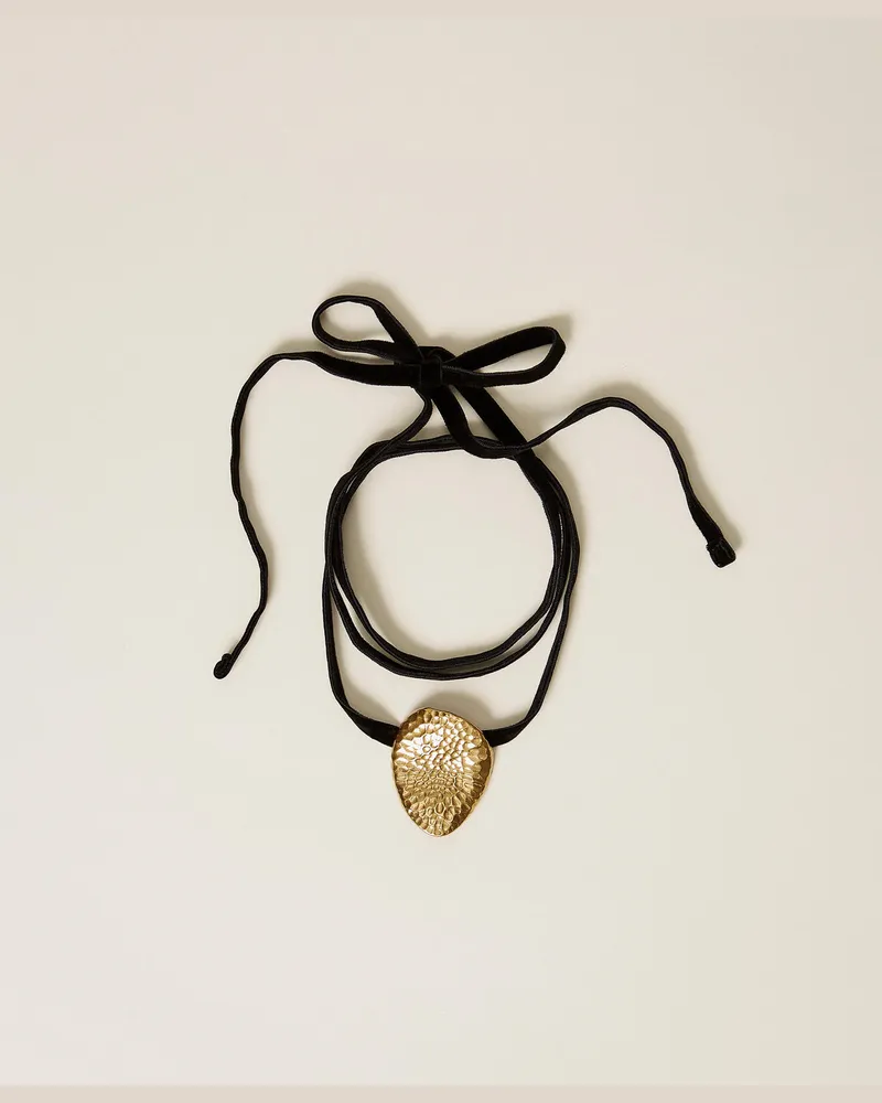Twin-Set Accessoires - Choker-Halskette mit Anhänger, Old Gold, Einheitsgröße Old