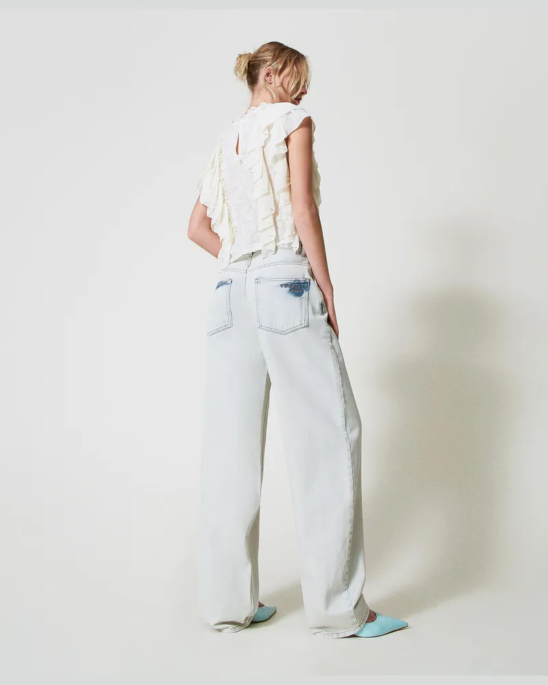 Actitude by Twinset Superbleach-Jeans im Barrel-Fit, Bleach Denim, Größe: 32 