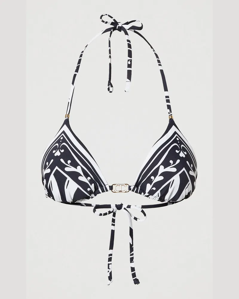 Twin-Set Bademode - Triangel-Bikinitop mit Foulardprint, Foulard-Print Classic Blue / Classic Blue, Größe: 5-B 