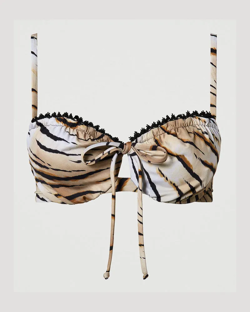 Twin-Set Bademode - Bedrucktes Bügel-Bikinitop, Print Animal, Größe: 2-C 