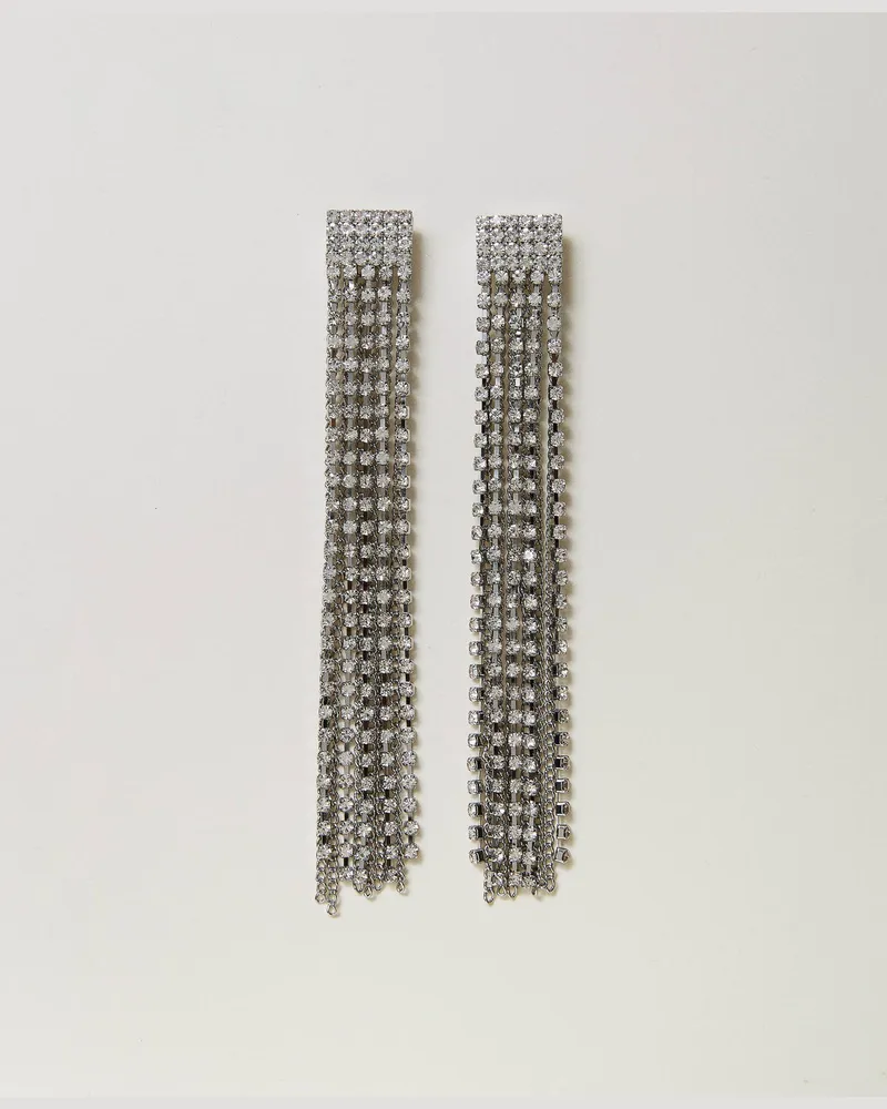 Twin-Set Accessoires - Ohrringe mit Strassfransen, Kristall, Einheitsgröße Kristall