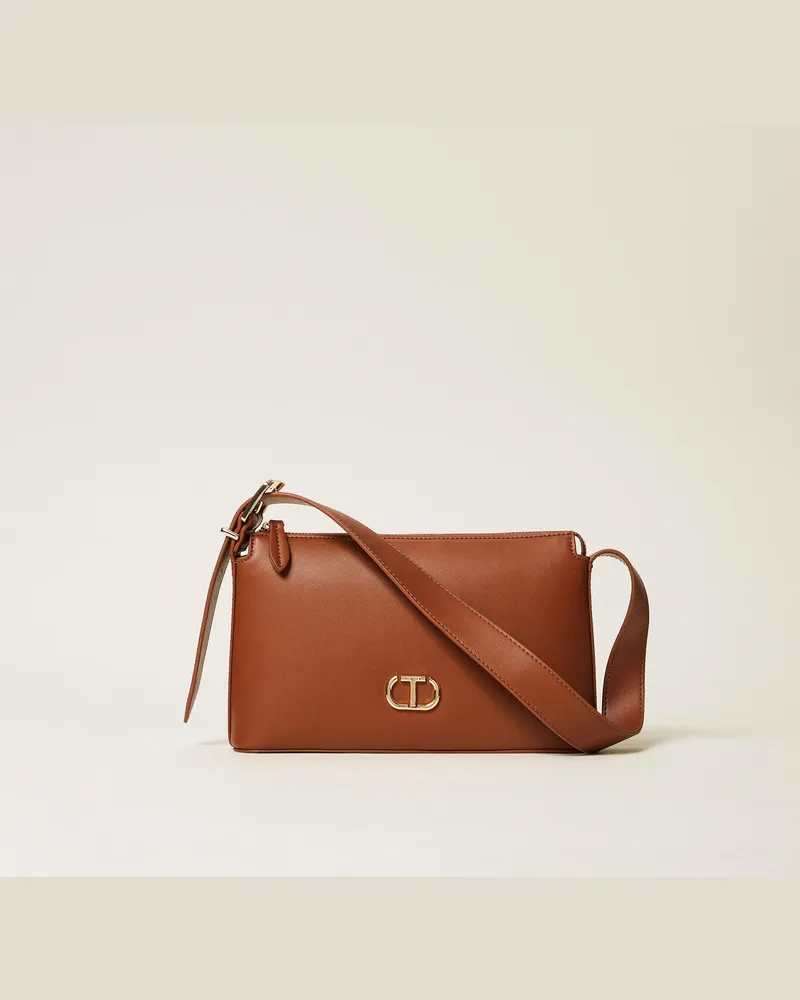 Twin-Set Taschen - Umhängetasche mit Logo, Leder, Einheitsgröße Leder