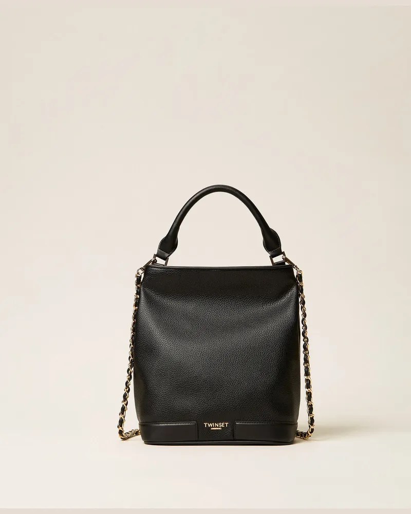 Twin-Set Beuteltasche mit Logo Schwarz
