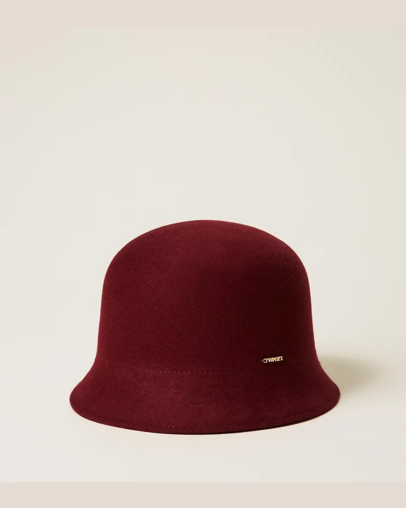 Twin-Set Cloche aus Wolltuch, Damen, Bordeaux Bordeaux