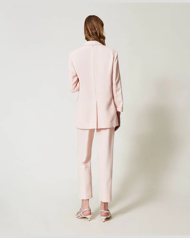 Actitude by Twinset Hosen - Zigarettenhose aus Krepp-Pikee, Tender Pink Rosa, Größe Tender