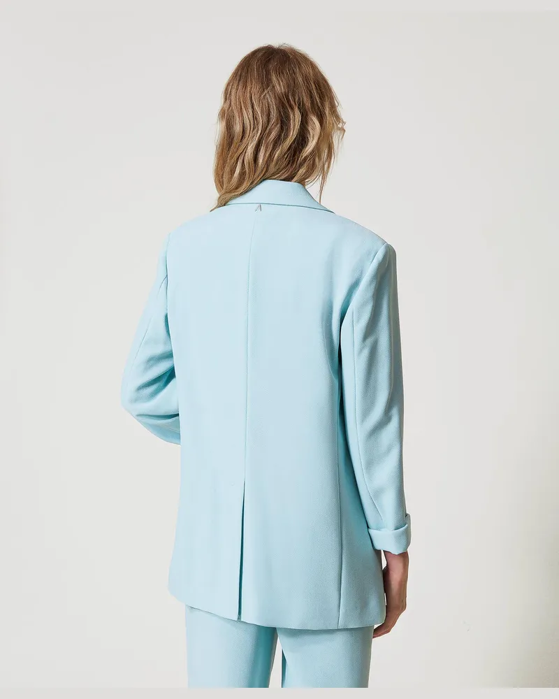 Actitude by Twinset Jacken und Outerwear - Blazer aus Krepp-Pikee, "Canal Blue"-Azur, Größe Canal