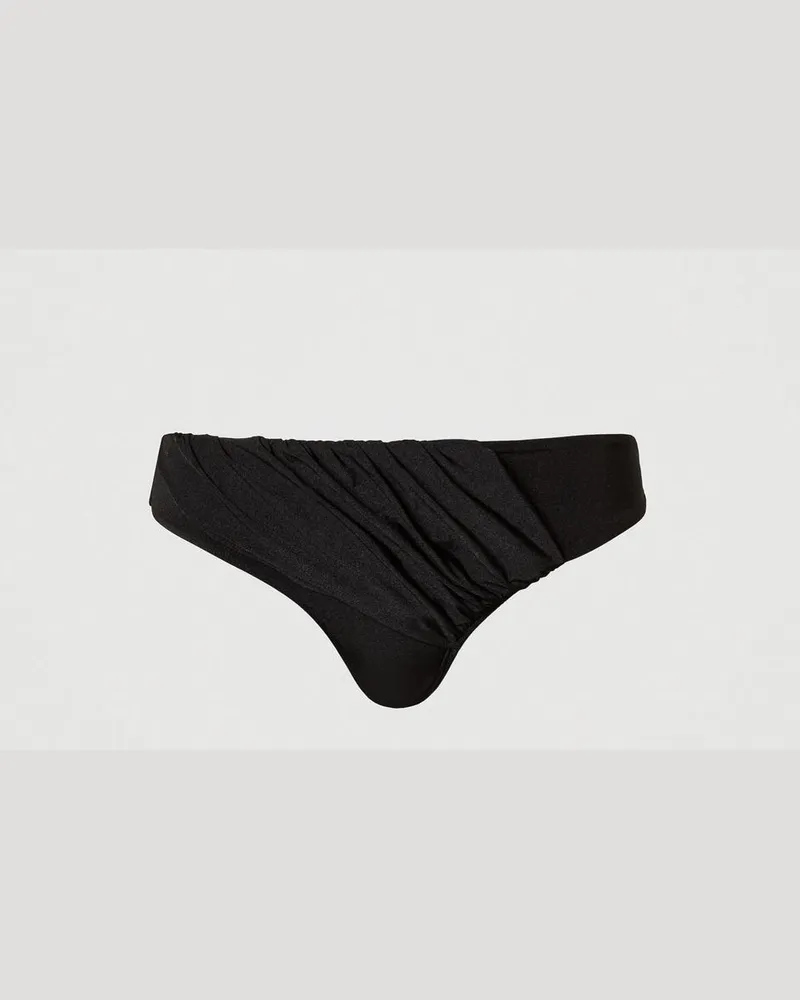 Twin-Set Bademode - Bikinihose mit Raffungen, Schwarz, Größe Schwarz