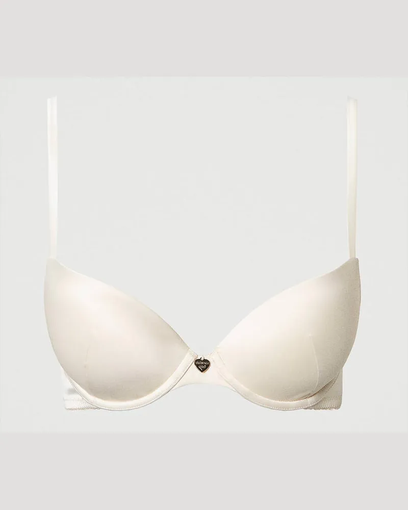 Twin-Set Unterwäsche - Push-up-BH aus Satin, Weiß Antique White, Größe: 2-D 