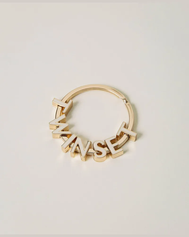 Twin-Set Accessoires - Schlüsselring mit Logo, Weiß Schnee, Einheitsgröße Weiß