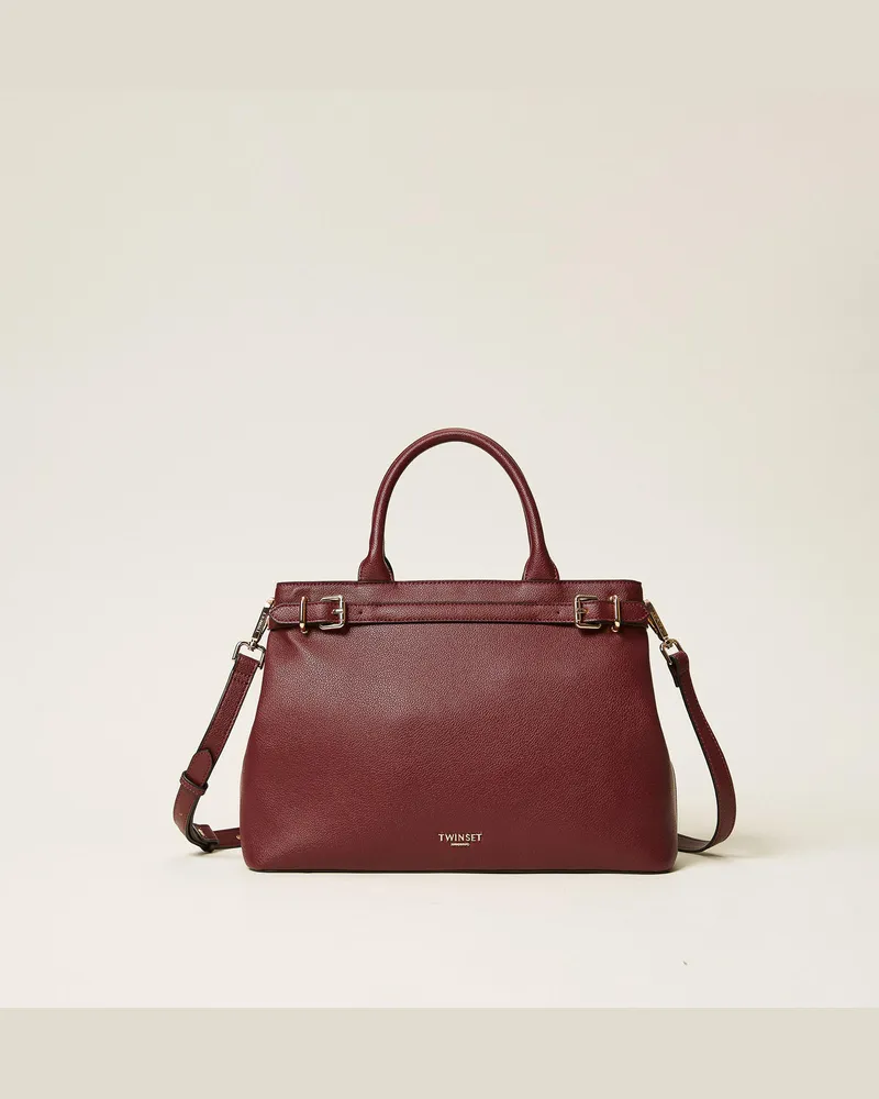 Twin-Set Taschen - Shopper mit Schnallen und Trageriemen, „Winetasting"-Violett, Einheitsgröße „winetasting“-violett