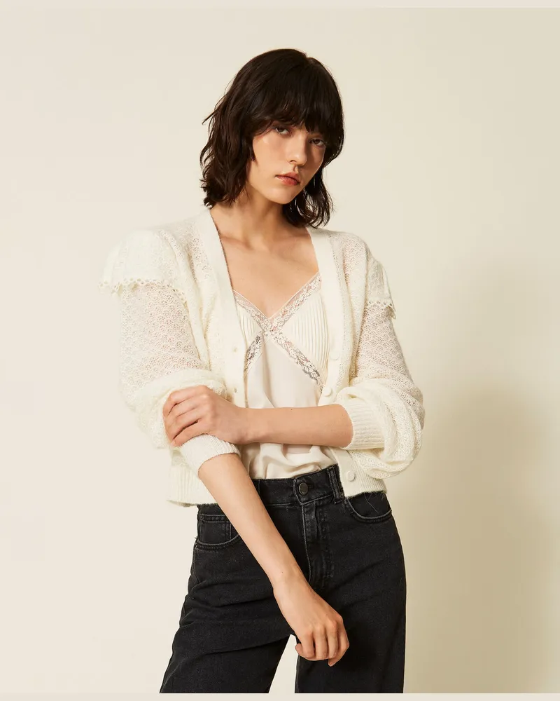 Twin-Set Strickcardigan mit Volants 