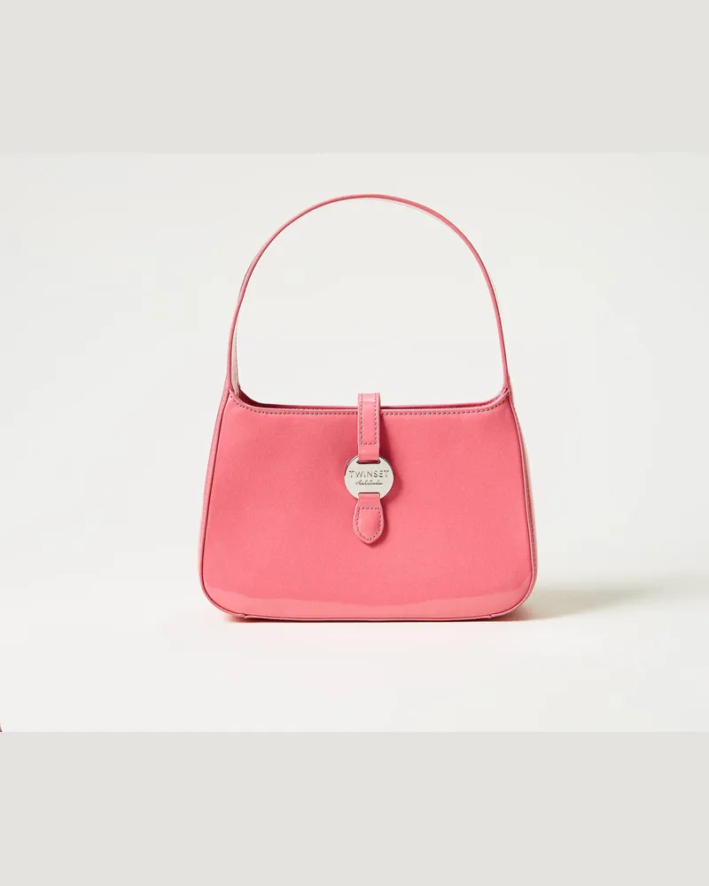 Actitude by Twinset Taschen - Hobo-Bag in Lackoptik, Tender Pink Rosa, Einheitsgröße 