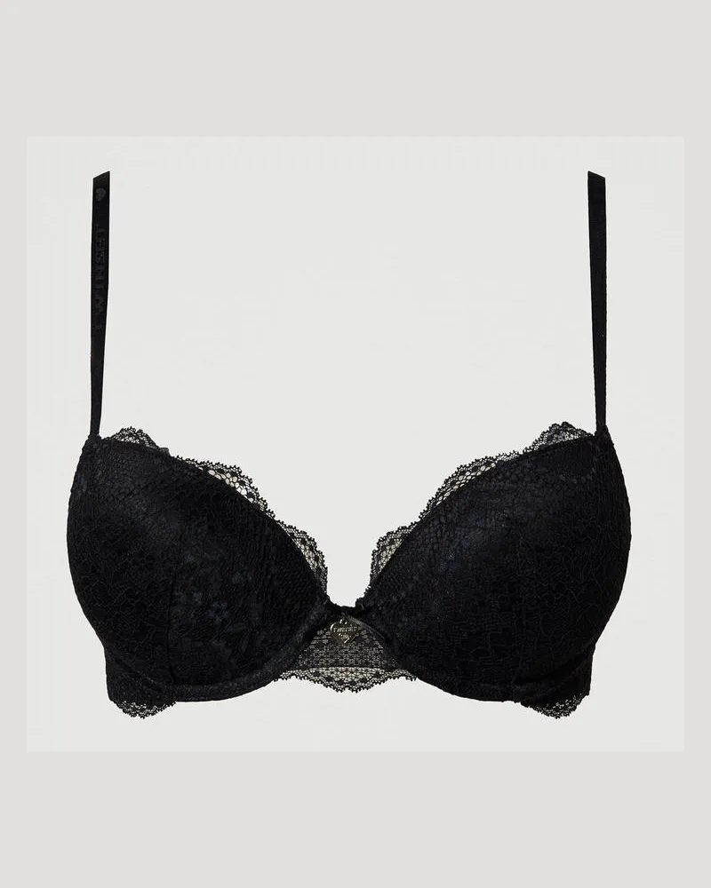 Twin-Set Unterwäsche - Push-up-BH aus Spitze, Schwarz, Größe: 2-D 