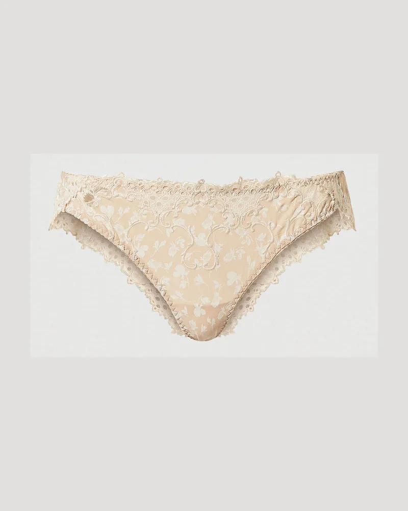 Twin-Set Unterwäsche - Brazilian-Slip mit floraler Stickerei, Wonder Beige, Größe: V 