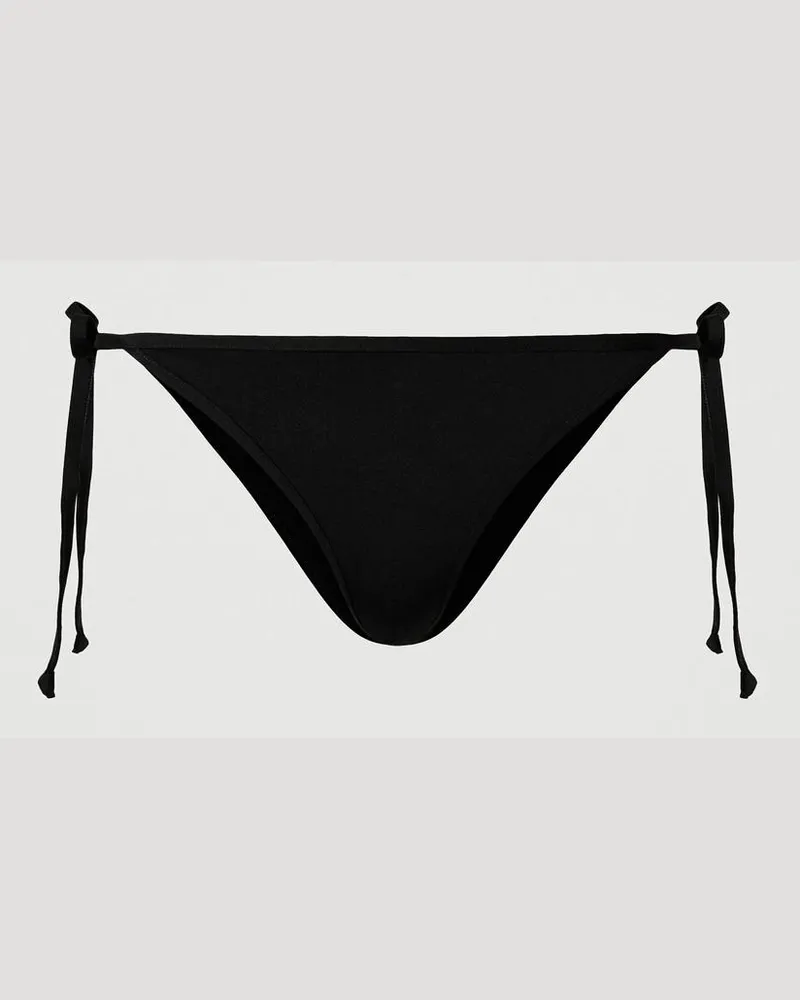 Twin-Set Bademode - Bikinitanga mit Schleifen, Schwarz, Größe Schwarz