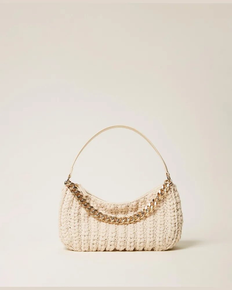 Twin-Set Häkel-Tasche Liliane, Damen, "Parchment"-Beige Parchment-beige