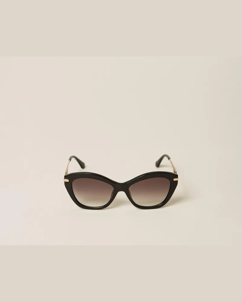 Twin-Set Accessoires - Schmetterlings-Sonnenbrille aus Acetat, Shiny Gold, Einheitsgröße Shiny