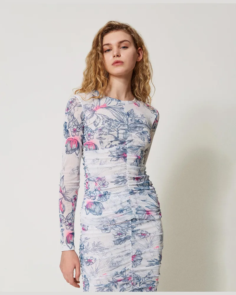 Actitude by Twinset Blusen - MYFO Bluse mit Raffmotiv, Japanese Toile De Jouy, Mit Blumen, Größe Japanese