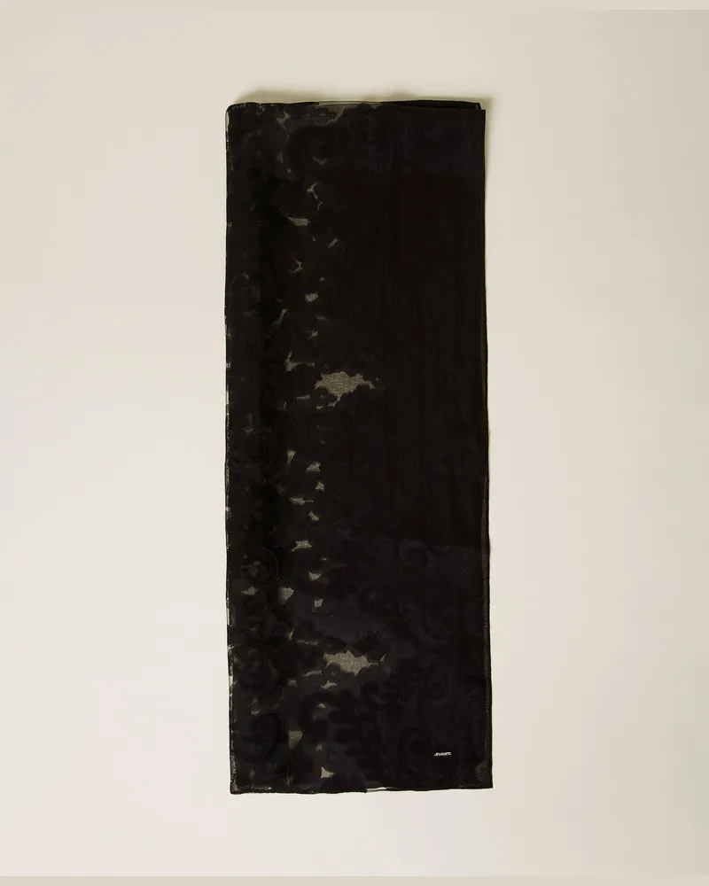 Twin-Set Accessoires - Stola aus Intarsien-Spitze, Schwarz, Pizzo, Einheitsgröße Schwarz