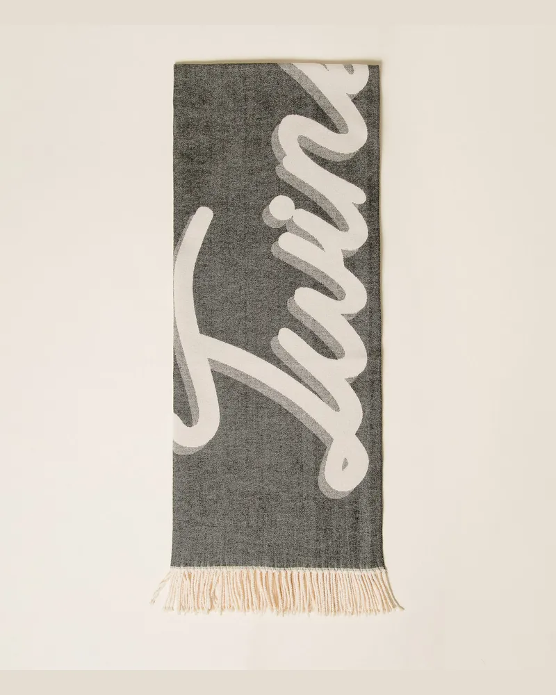 Twin-Set Schal aus Jacquardtuch mit Logo Schwarz