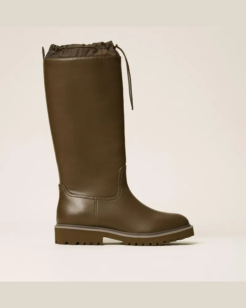 Twin-Set Gummistiefel mit Kordelzug Shiny