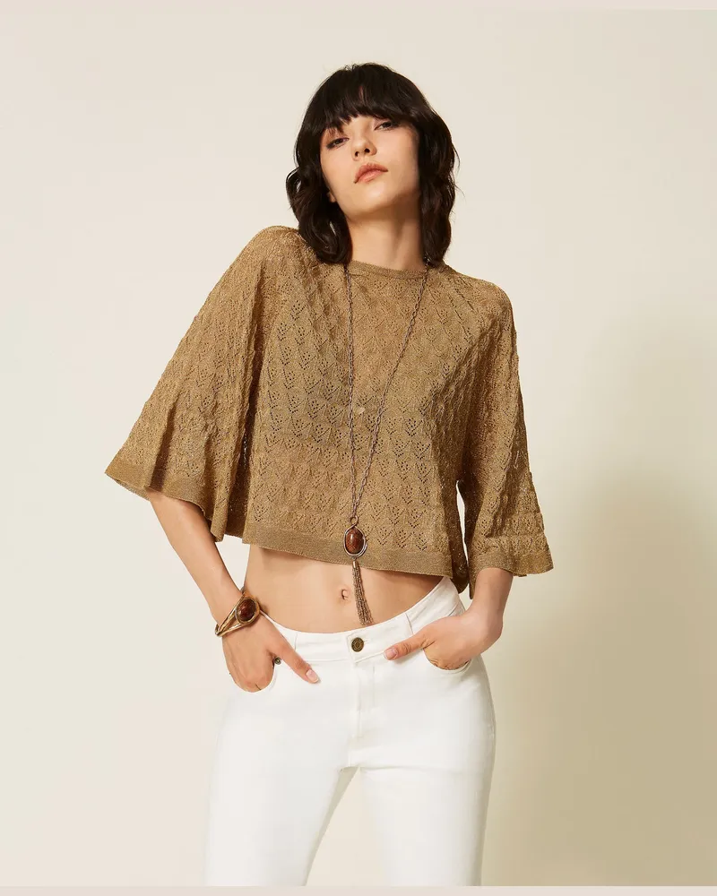 Twin-Set 2-in-1-Cropped-Pullover Golden