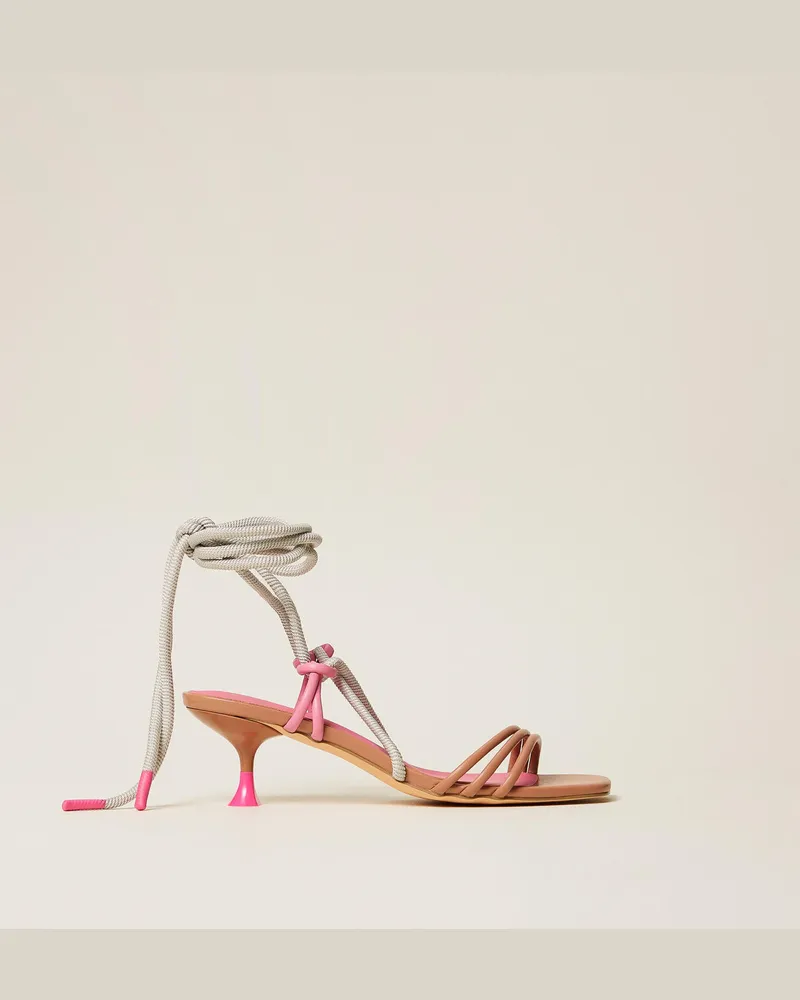 Actitude by Twinset Schuhe - MYFO Sandale im Color-Block-Design, Nude-Beige, Größe Nude-beige