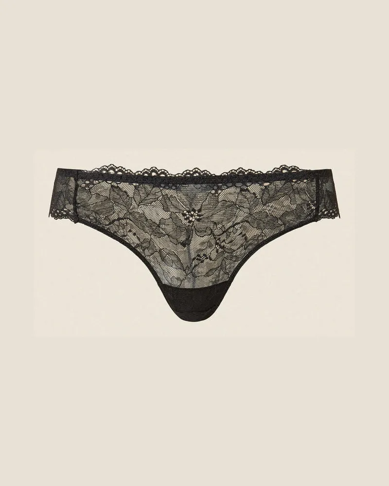 Twin-Set Brazilian-Slip aus Spitze Schwarz
