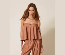 Tops - Bustier-Top aus Wollmischung, „Mocha Mousse