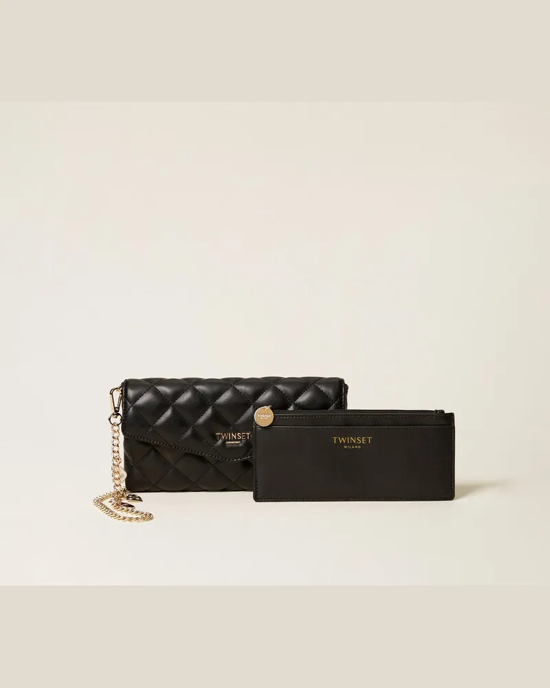 Twin-Set Brieftaschen-Set mit Logo Schwarz