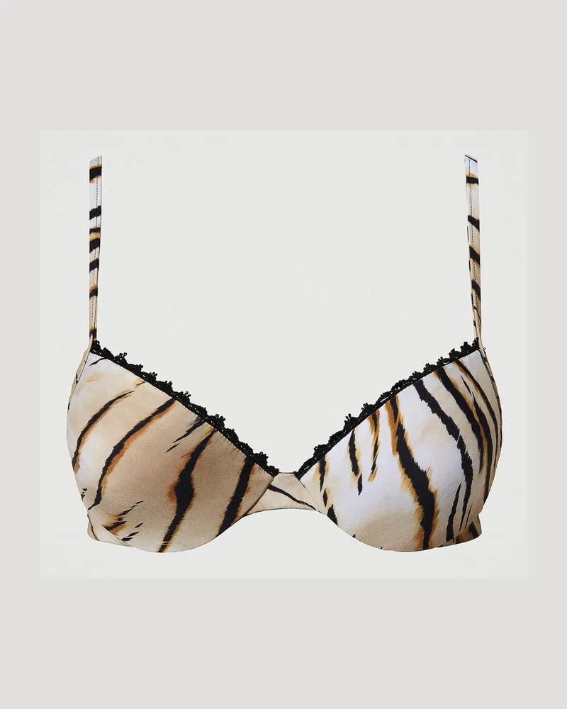Twin-Set Bademode - Bedrucktes Push-up-Bikinitop, Print Animal, Größe: 4-B 