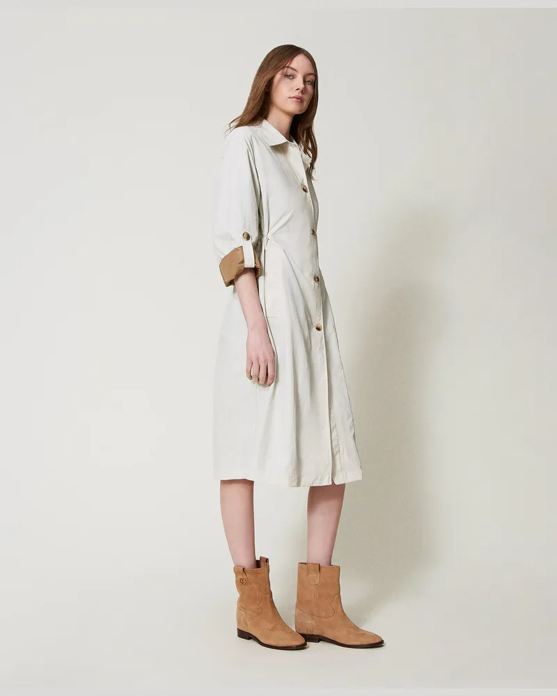Twin-Set Jacken und Outerwear - Langer Parka aus Nylon, Beige, Größe Beige