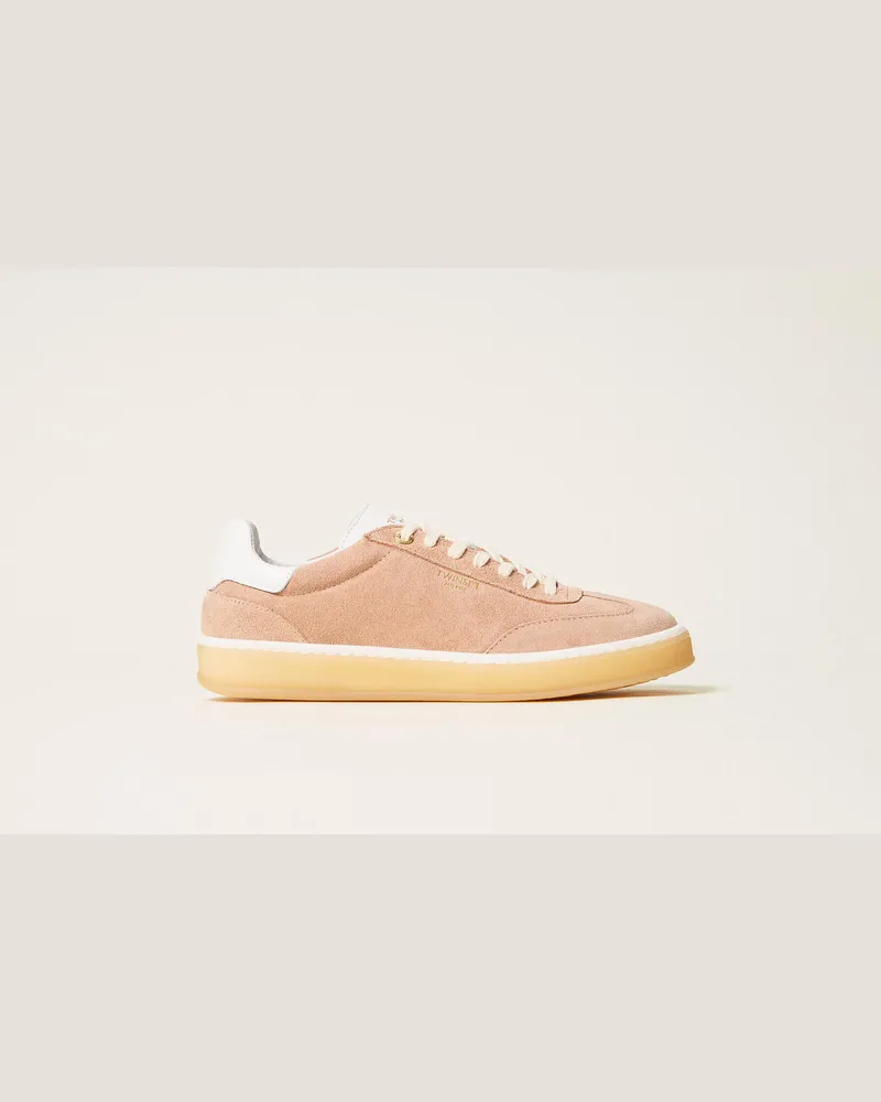 Twin-Set Schuhe - Sneaker aus Rauleder, Cupcake Pink, Größe Cupcake