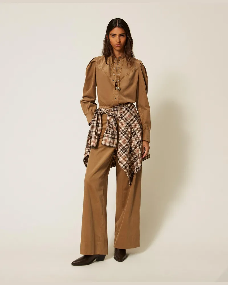 Twin-Set Myfo Samthose, Damen, „Oak"-Beige „oak“-beige
