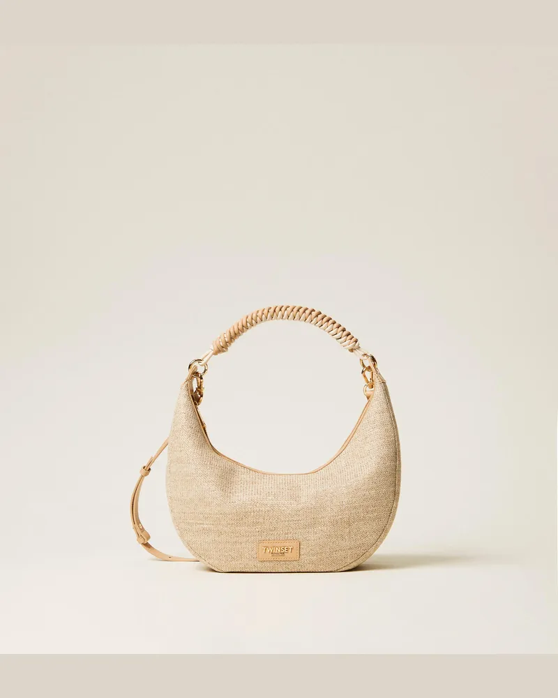 Twin-Set Taschen - Hobo-Tasche in Rafia-Optik, Stroh, Einheitsgröße Stroh