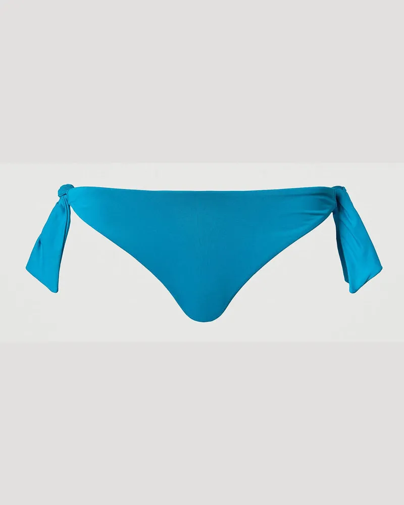 Twin-Set Bademode - Low-Waist-Bikinitanga mit Schleifchen, Turquoise, Größe Turquoise