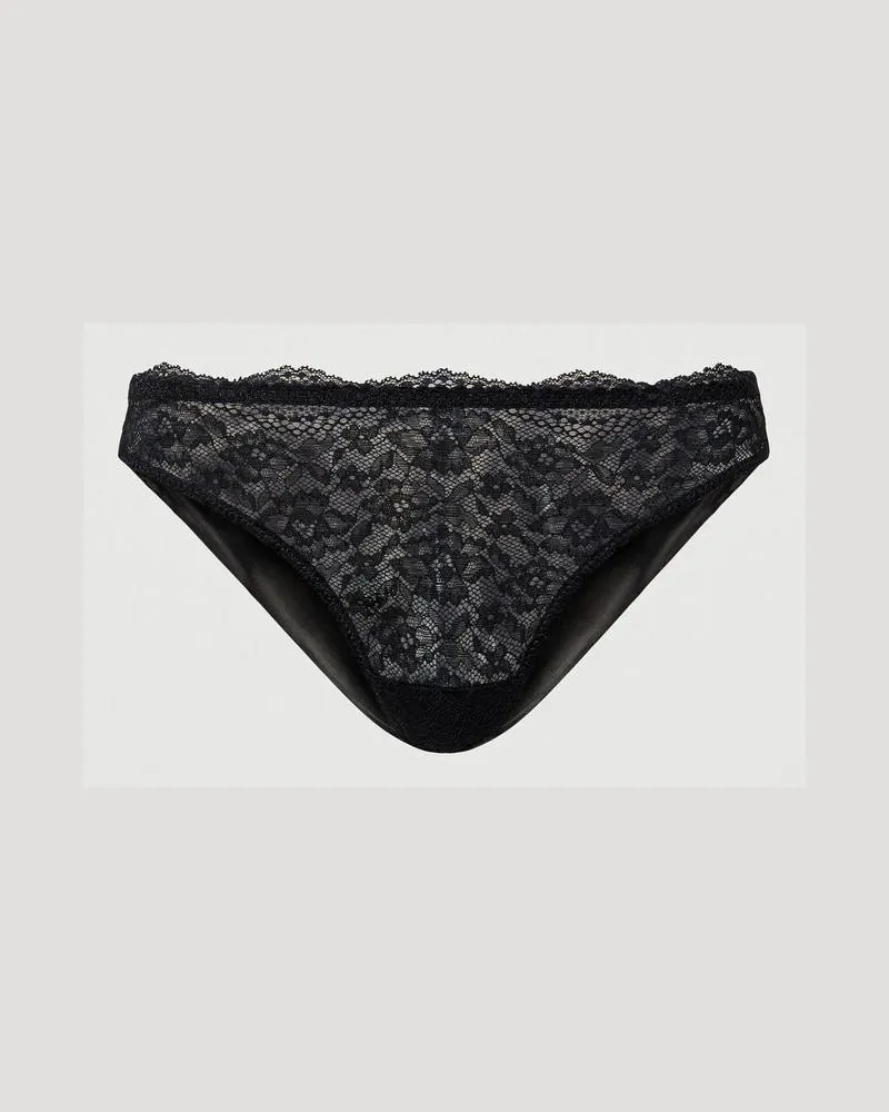 Twin-Set Unterwäsche - Brazilian-Slip aus Spitze und Tüll, Schwarz, Größe: II 