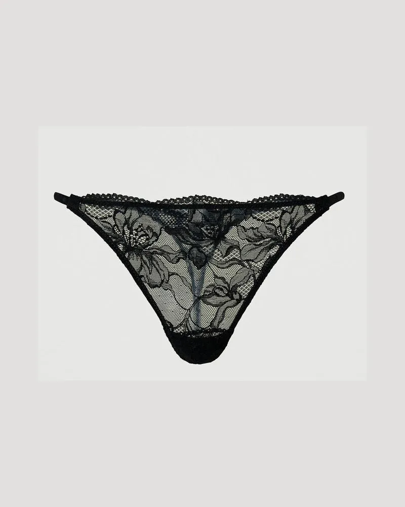 Twin-Set Unterwäsche - Stringtanga aus Spitze, Schwarz, Größe: II 