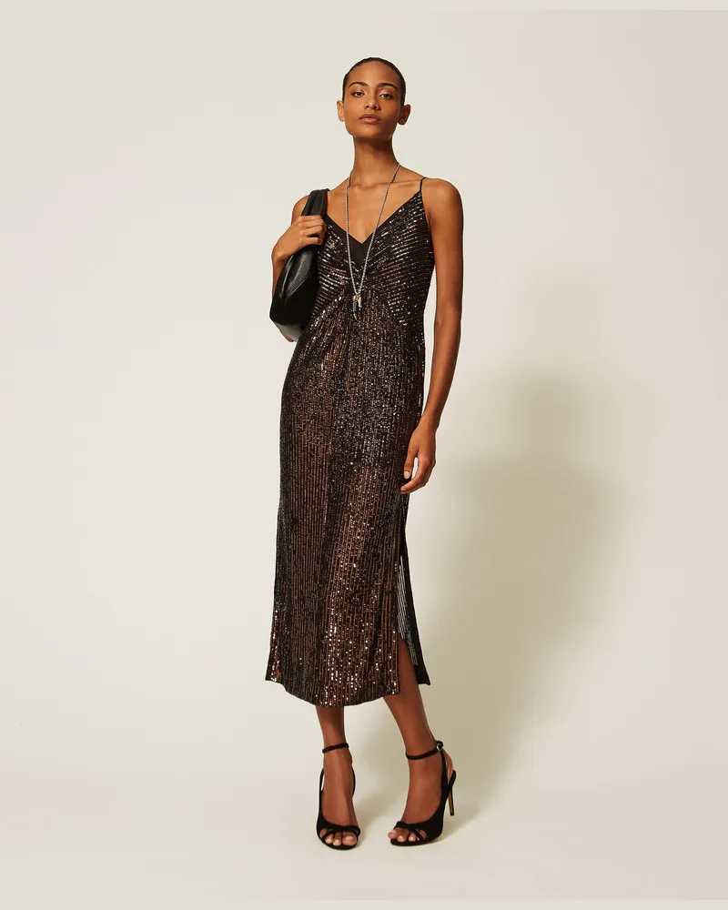 Twin-Set Maxikleid aus Pailletten Sequins