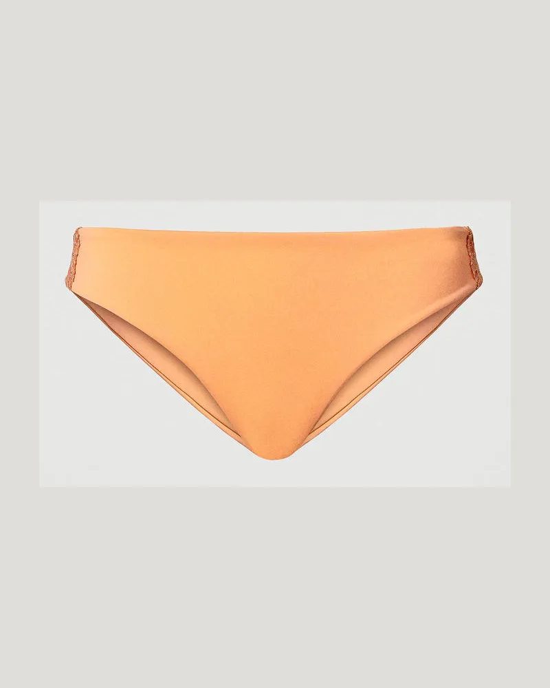 Twin-Set Bademode - Brazilian-Bikinihose mit Makrameespitze, Cantaloupe-Orange, Größe: IV 