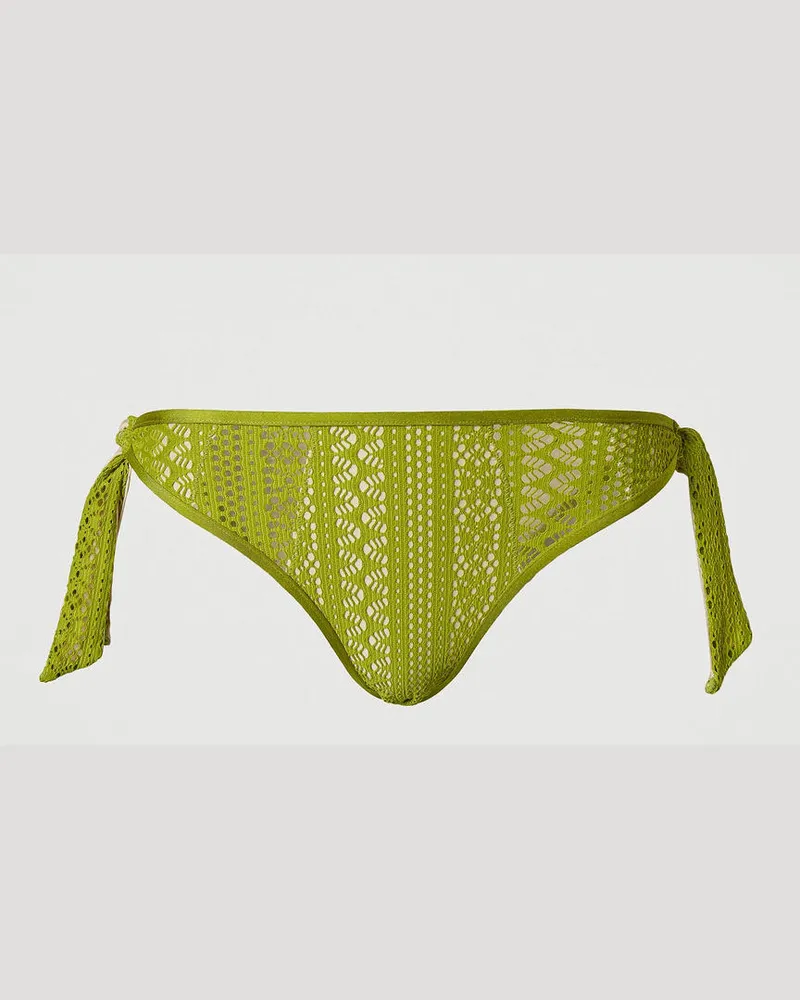 Twin-Set Bademode - Bikinitanga in Spitzenoptik, Green Grenoble, Größe Green