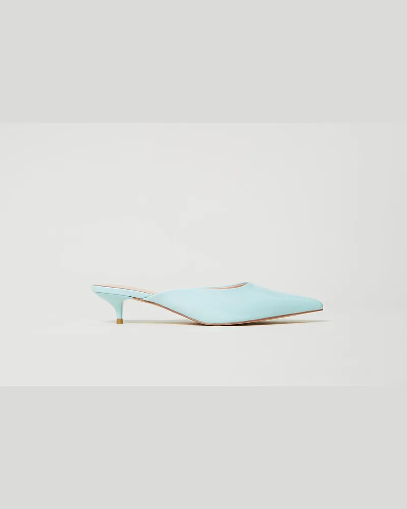 Actitude by Twinset Schuhe - Mules-Pumps in Lackoptik, "Canal Blue"-Azur, Größe Canal
