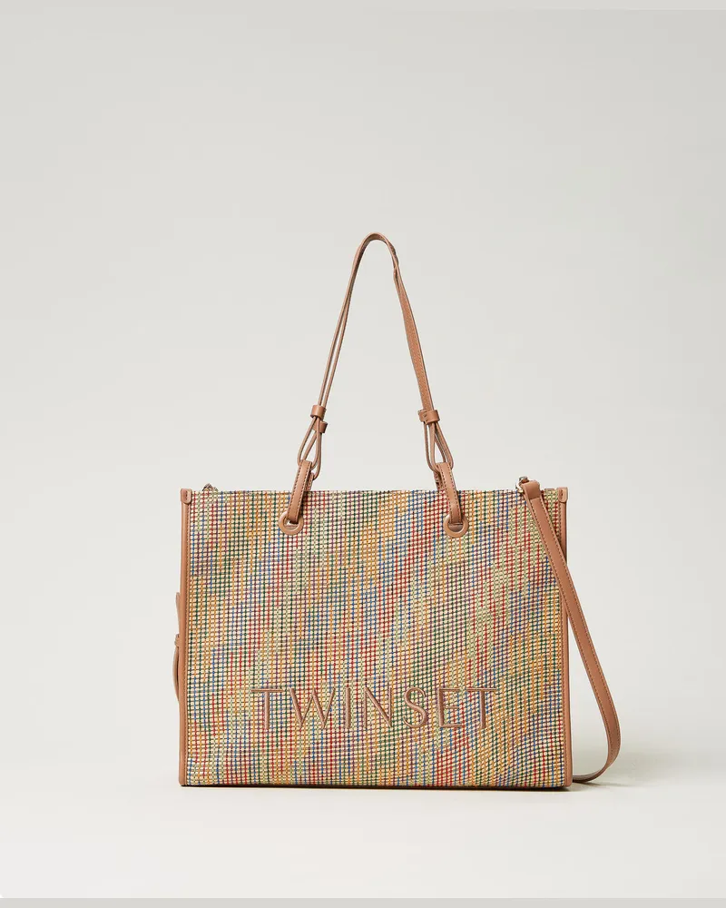 Twin-Set Taschen - Shopper aus Canvas, Multicolor, Einheitsgröße Multicolor