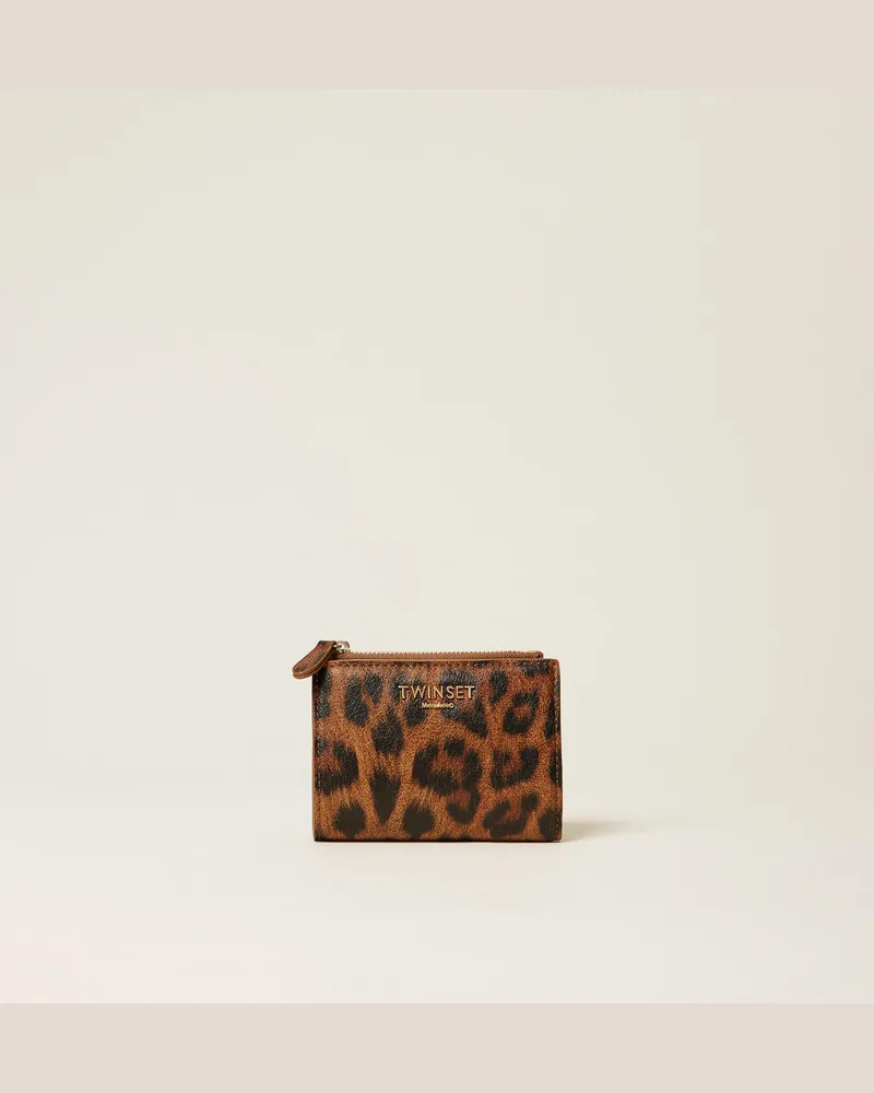 Twin-Set Accessoires - Kleine Geldbörse im Animal-Design, Leopardenprint, Einheitsgröße Leopardenprint