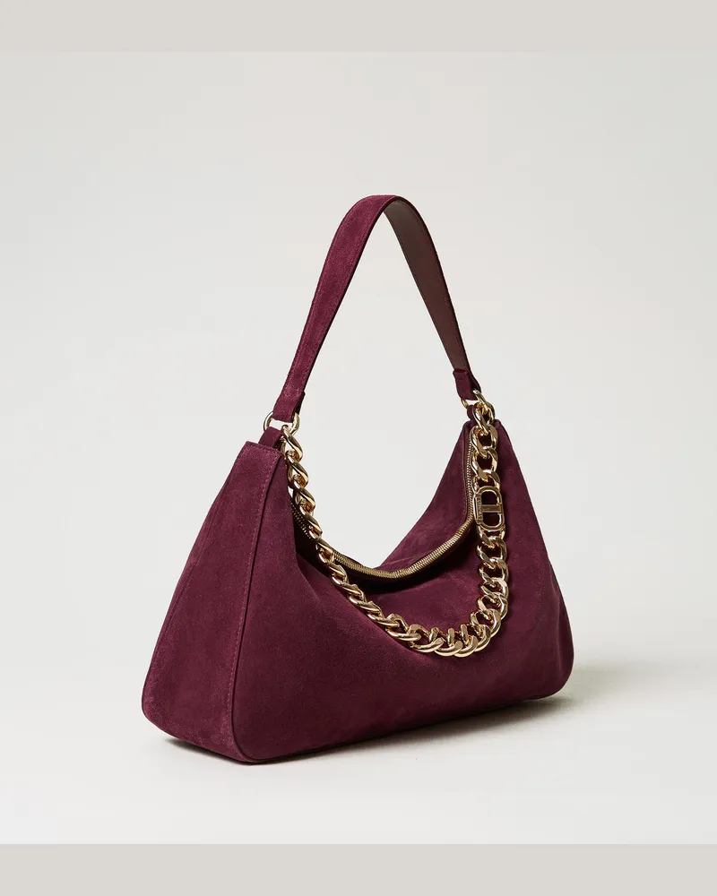 Twin-Set Taschen - Mittelgroße Tasche 'Liliane' aus Rauleder, "Winetasting"-Violett, Einheitsgröße 