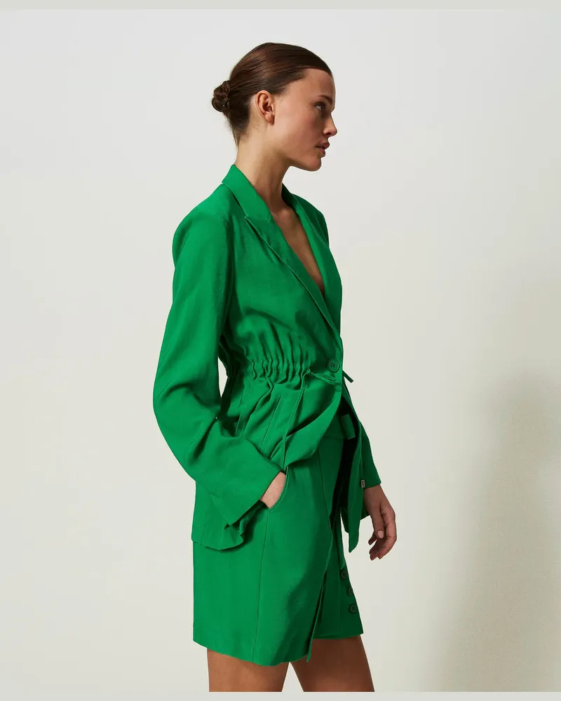 Actitude by Twinset Hosen - High-Waist-Shorts mit Gürtel, Farngrün, Größe Farngrün