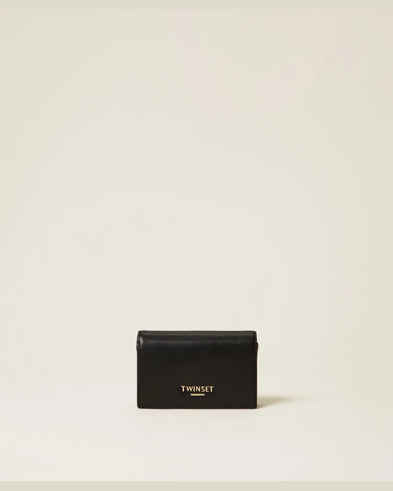 Twin-Set Accessoires - Mittelgroße Geldbörse mit Logo, Schwarz, Einheitsgröße Schwarz
