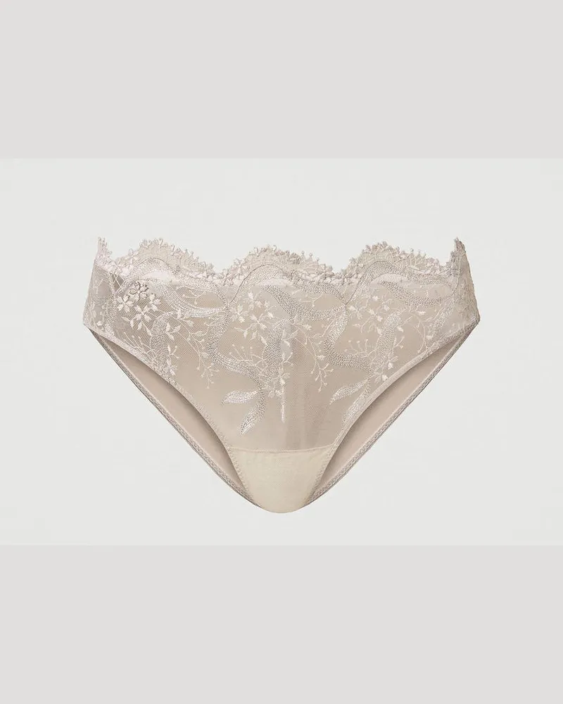 Twin-Set Unterwäsche - Slip aus Tüll mit Makramee-Stickerei, Silver Gray, Größe: II 