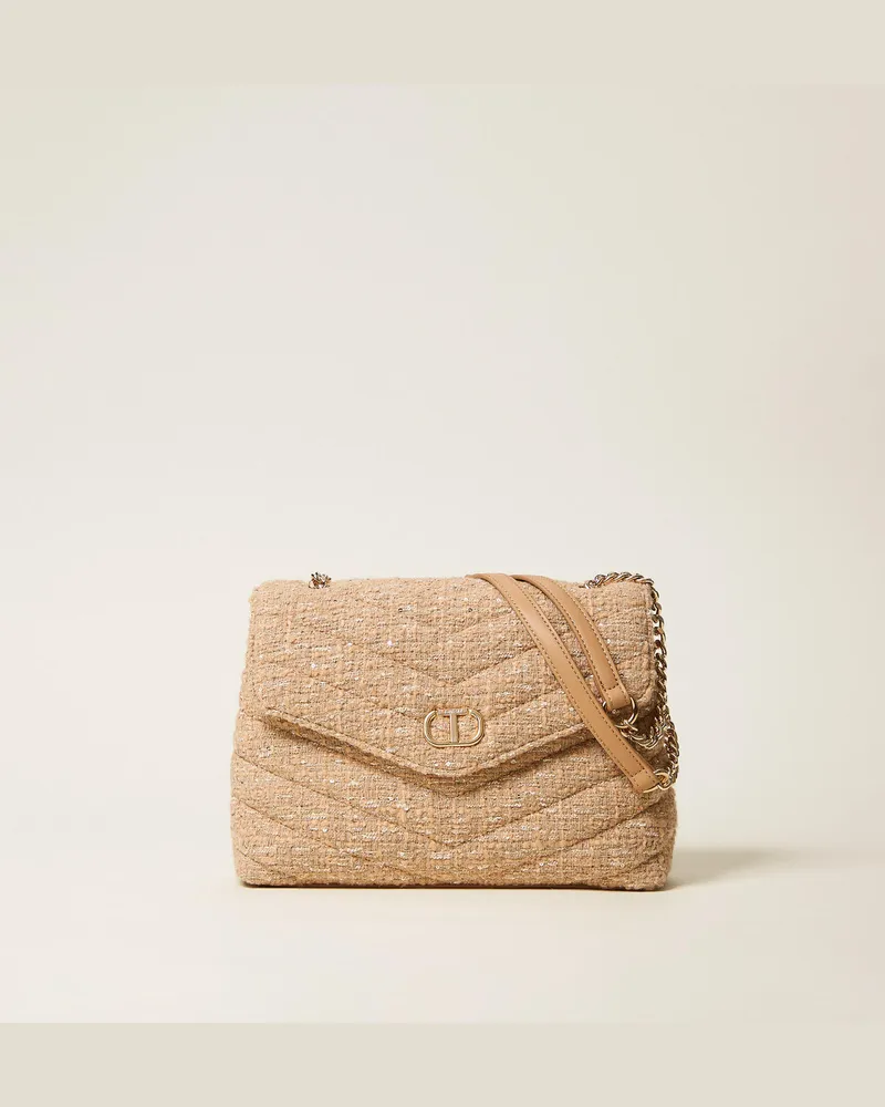 Twin-Set Taschen - Umhängetasche „Dreamy" aus Tweed, Natural Beige, Einheitsgröße Natural