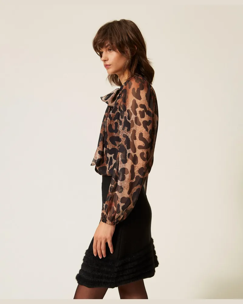 Actitude by Twinset Hemdbluse aus Voile mit Animalprint Animalprint